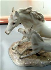 PAIR ECHT ALTMAN PROCELAIN GALLOPING HORSES - ONE PAIR 8